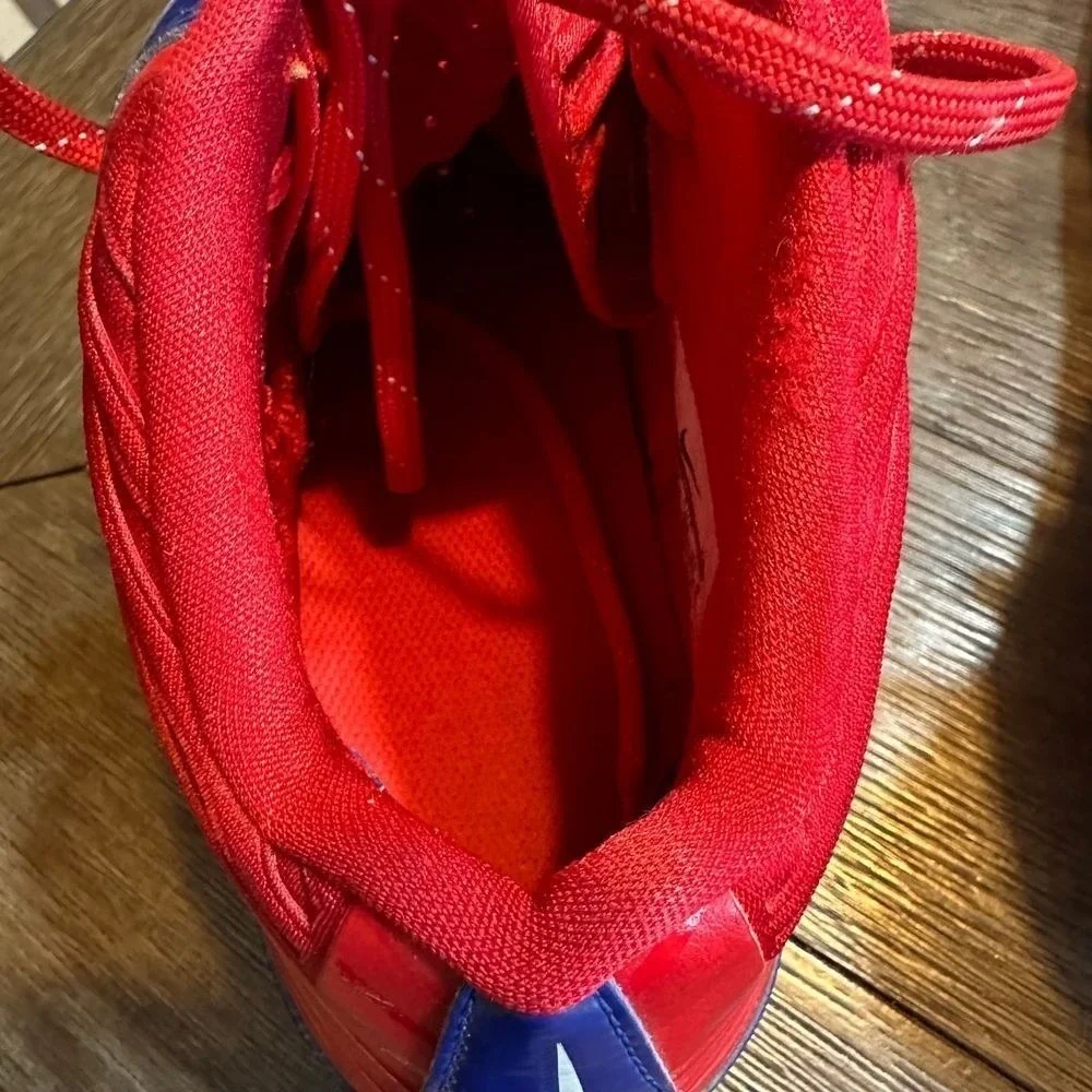 Nike‎ Alpha Pro 2 TD 3/4 Football Cleats Red Blue White Mens 13.5 Studded